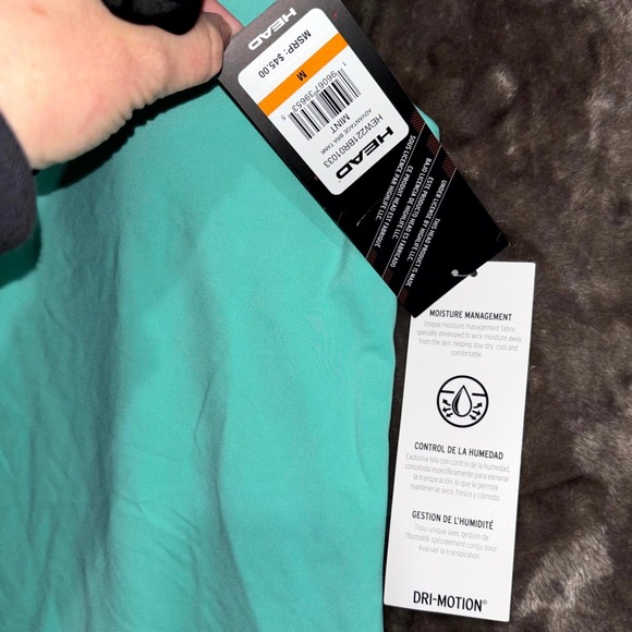 Head Dri Motion Advantage Bra Tank Top Womens Medium Mint Moisture Wicking Slim - Picture 3 of 9